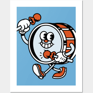 Retro Bass Drum Cartoon Posters and Art